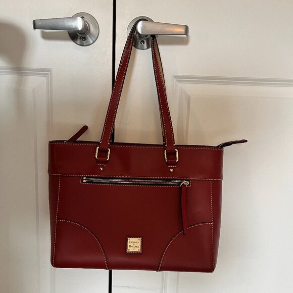 Dooney & Bourke Smooth Leather Deep Red Tote - Picture 14 of 14